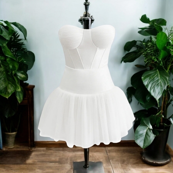 Adeirlina Celestial Mini Dress Glitter White XS NWOT - Picture 3 of 8